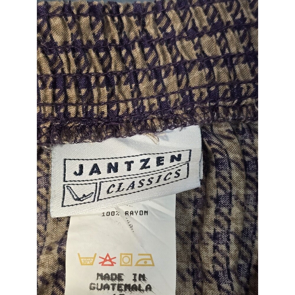 Vintage Jantzen Classic Houndstooth Floral Border Skirt Sz 16 - Picture 8 of 16